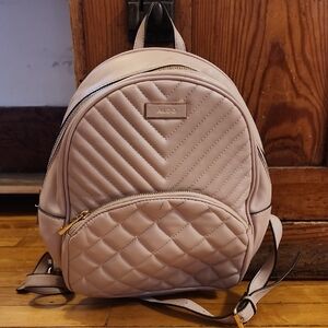 ALDO Beige Quilted Backpack